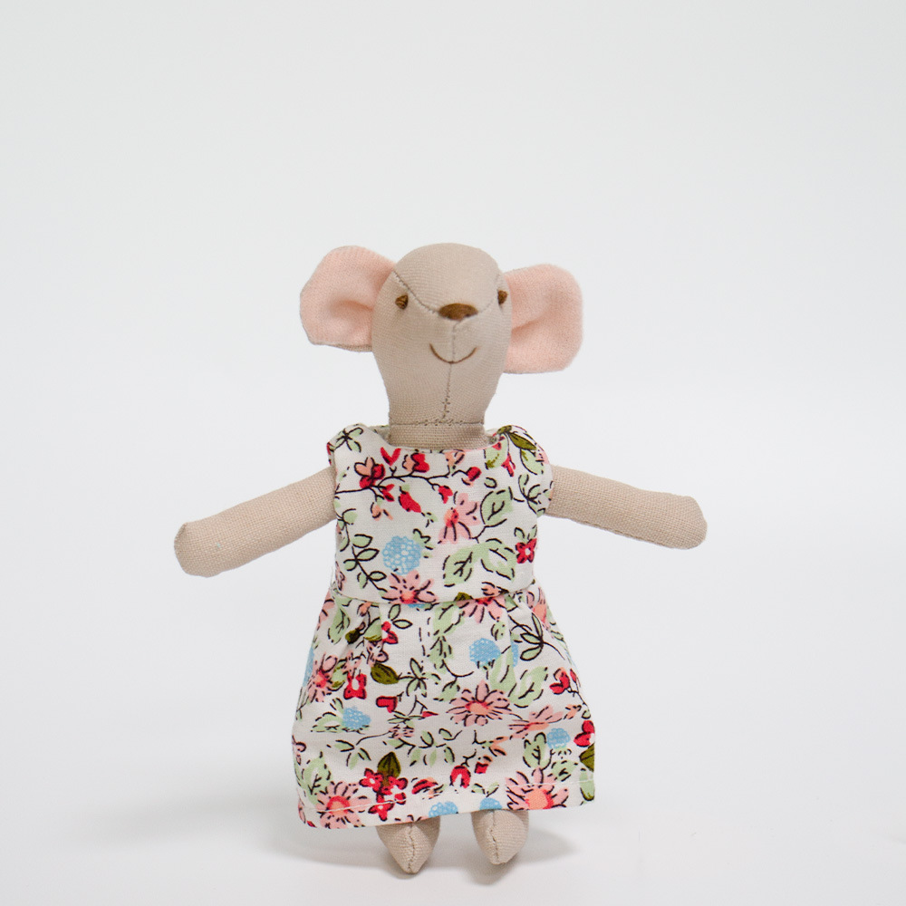 13cm - Mini Ratón con Estampado Floral