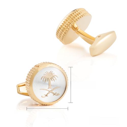 High-end exquisite Saudi pattern CD droplet resin enamel metal cufflinks, wholesale French cufflinks for men