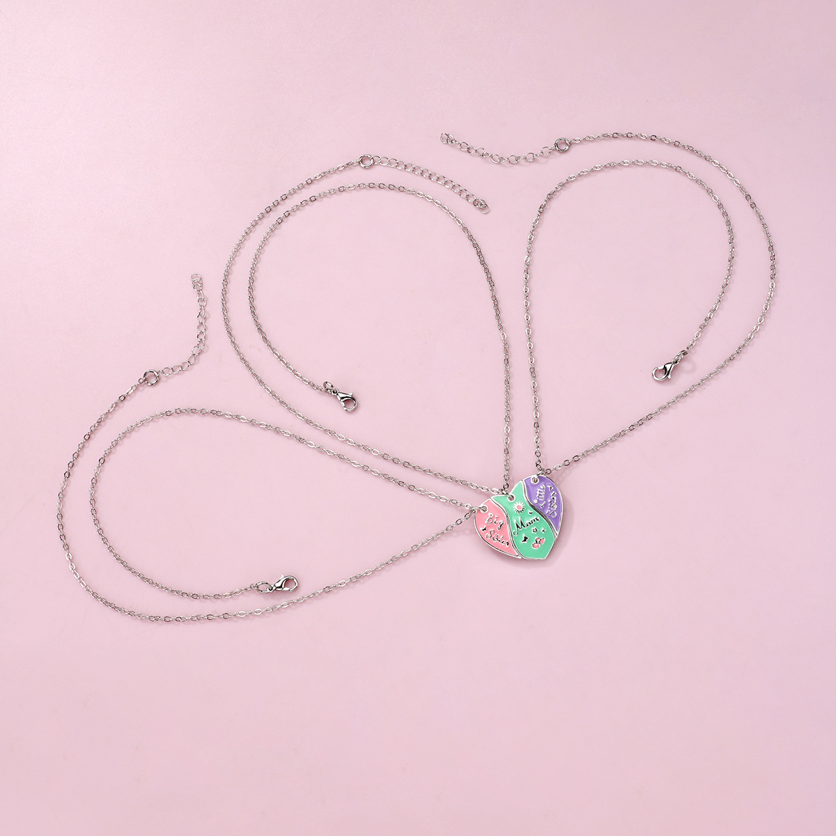 Simple Style Letter Heart Shape Alloy Enamel Unisex Pendant Necklace display picture 13