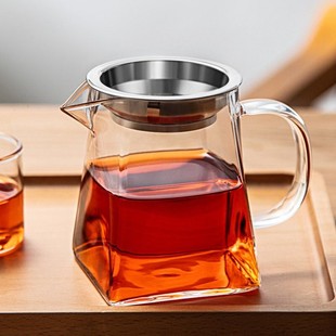 Heat Resistant Glass Fairness Cup Square Cups with Tea Drain Tea Sea Household Kung Fu Tea Ceremony Accessories Tea Maker