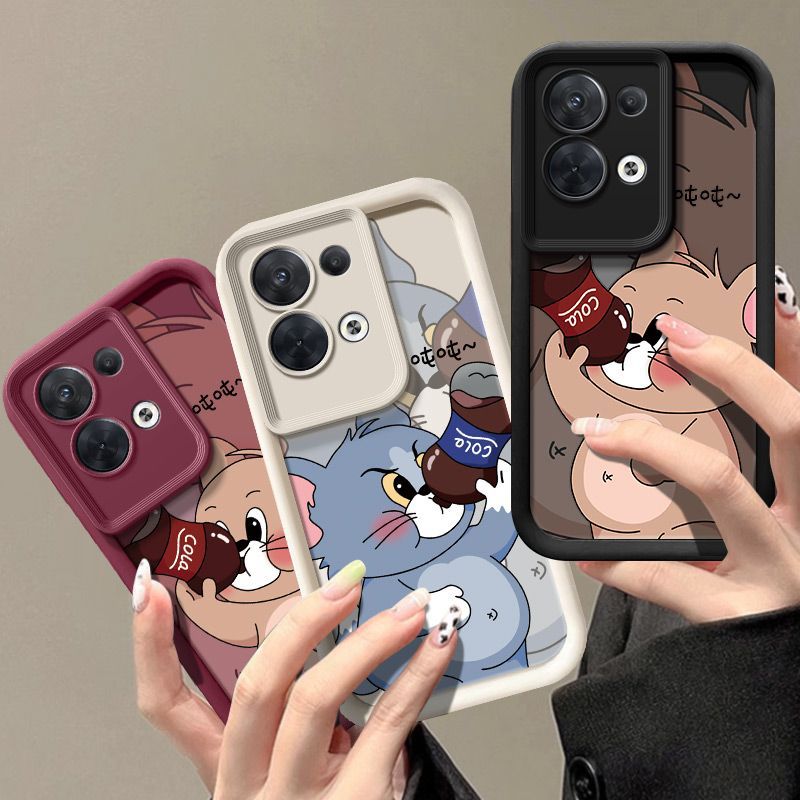 Suitable for Opporeno14 Mobile Phone Case A55G Version Cute Tom Jerry Soft Silicone Cartoon Couple Protective Cover