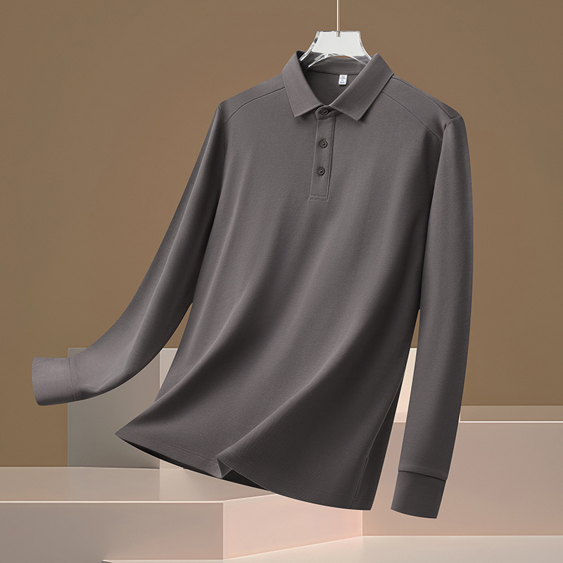 Herramientas ropa de trabajo anti-desgaste anti-sucia ropa de oficina personalizada de doble hebra amoníaco líquido algodón de lana larga manga larga impresión polo camisa