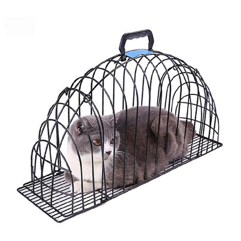 Jaula de gato limpia dormitorio secado por aire para gatos anti-lucha portátil de hierro forjado semicircular baño para gatos
