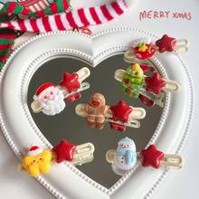 可爱卡通圣诞老人星星波浪夹学生圣诞礼物发夹发饰发卡送闺蜜发饰