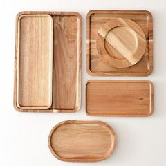 Creative acacia wood tray home rectangular coffee breakfast bread tray fruit plate export wooden tableware