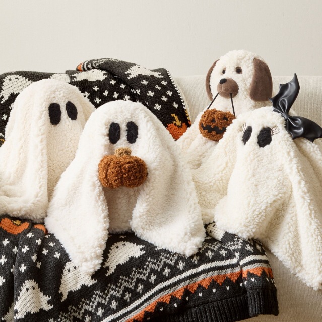 国境を越えた新しいMs. Gus the Ghost Pillow Doug the Dogハロウィーンぬいぐるみ|undefined