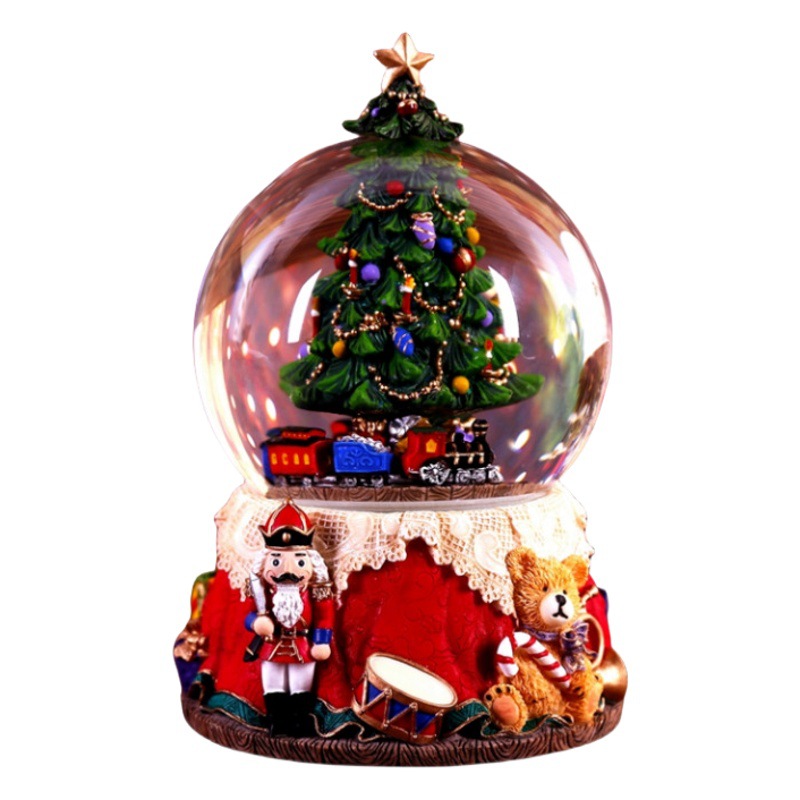 Regalo de Navidad bola de cristal eléctrica caja de música nieve que cae caja de música luminosa San Valentín cumpleaños novia regalo creativo