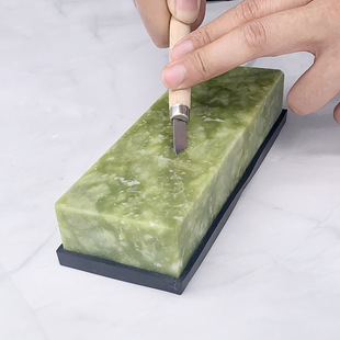 10,000 Mesh Natural Green Jade Agate Whetstone, Ultra-Fine Household Oilstone Sharpener, Fine Grinding Hard Carpenter Tool