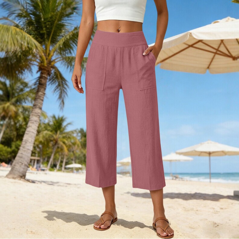 2026 Summer Straight-Leg Shorts for Women, High-Waisted, Loose, Casual, Breathable, Versatile, Slimming, Three-Quarter Length Pants for Women 2026 Summer Straight-Leg Shorts for Women, High-Waisted, Loose, Casual, Breathable, Versatile, Slimming, Three-Quarter Length Pants for Women