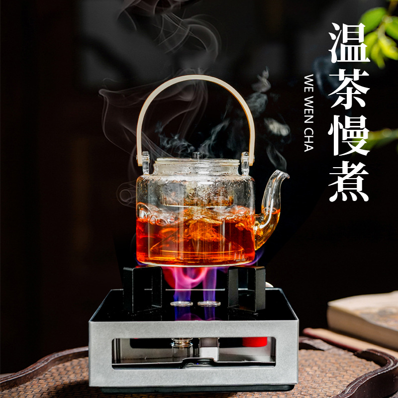 餐厅宿舍便携酒精炉铝合金微晶玻璃款微晶玻璃钢架款酒精炉批发