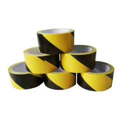 PVC black and yellow warning tape floor zebra crossing landmark line identifier sticker line yellow caution sticker white tube