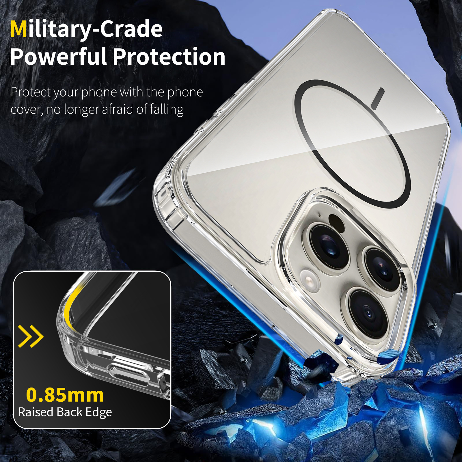 Funda para iPhone 16E Rainbow Circle para teléfono móvil Magsafe Apple 16 funda protectora magnética transparente de alta transparencia