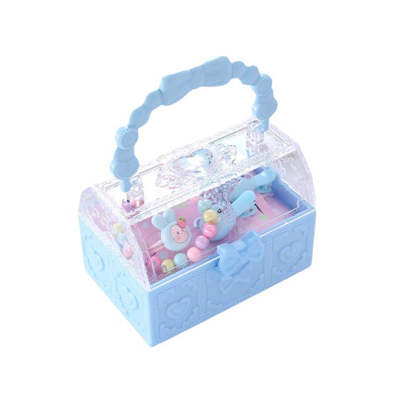 子供のかわいいアクセサリーのブレスレットのネックレスの皮筋の組み合わせのセットのプレゼントの箱の女の子の赤ちゃんの贈り物のアクセサリーの収納箱