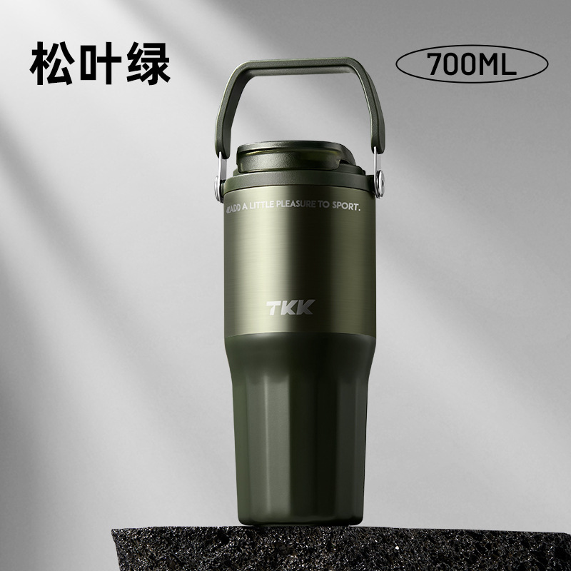 TKK Yuejie ライト高級ダブルドリンクポートポータブルハンドルキャリングカップ 316 ステンレス鋼車の断熱カップギフト卸売|undefined
