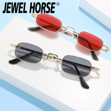 2024新款嘻哈太阳镜潮流炫彩太阳眼镜男女士金属方框墨镜批发