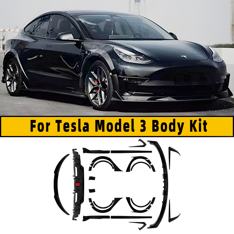 Suitable for 19-23 Model 3 Wide Body Wheel Eyebrow Modification Tubro Wide Body Wheel Eyebrow Widening Decorative Wheel Eyebrow