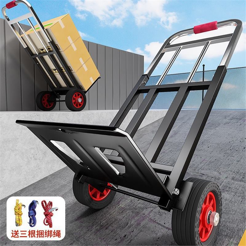 Steel Plate Cart Small Trailer Artifact Folding Light Portable Trolley Home Trolley Luggage Handling Stairs