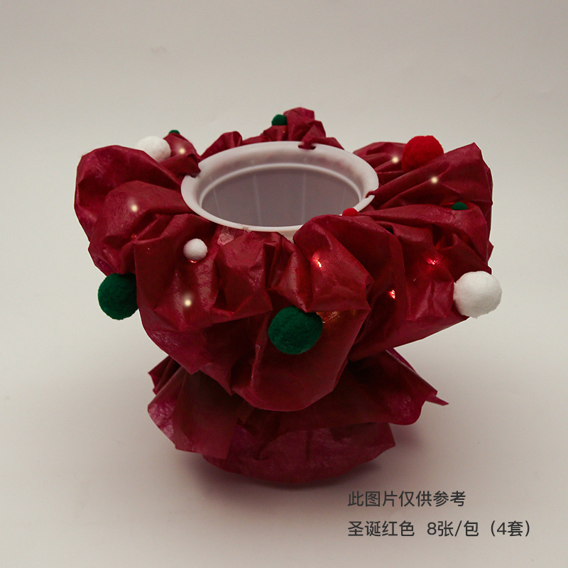 Huaxi Navidad Casa de dulces de pelo papel de embalaje de algodón leche forrado DIY ramo de regalos materiales de embalaje