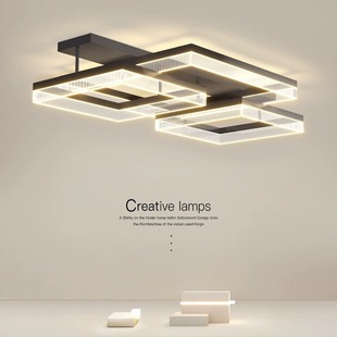 Living room lamp simple modern atmosphere main lamp rectangular whole house package bedroom full spectrum ceiling lamp 2024 New