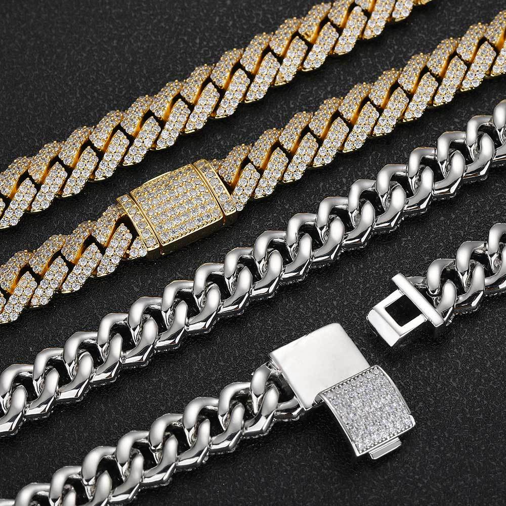 Geometric Pattern Hip-hop Geometric Copper Inlay Zircon Necklace