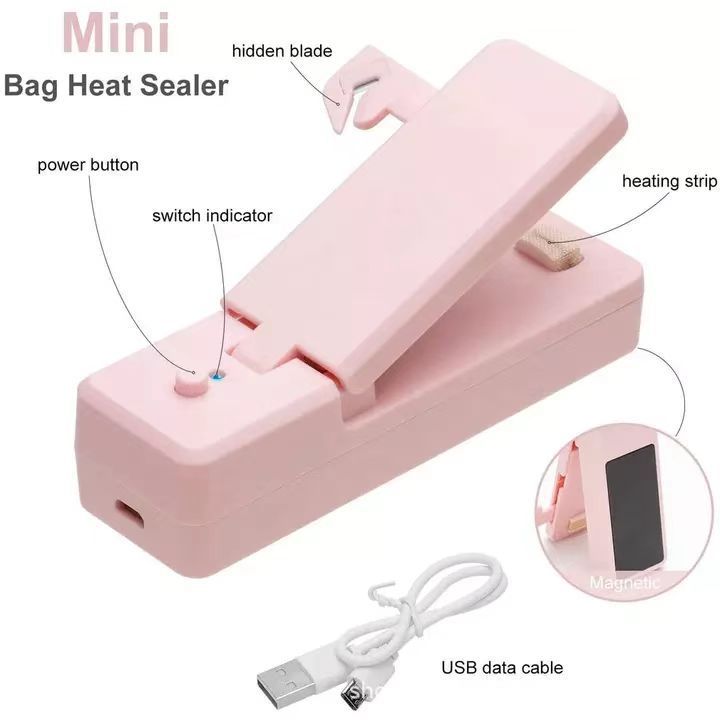 充電式ミニシール機ポータブルシールクリップヒートシール機磁気シールクリップ食品防湿シーラー|undefined