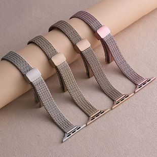 For Apple iwatch10 Watch Strap Stainless Steel Wheat Ear Metal Magnetic Buckle Women's applewatch Watch Strap