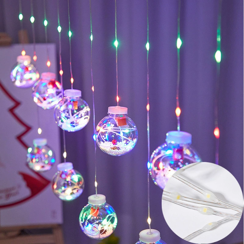 LED curtain string lights, 110 LEDs, 3 m, 8 modes, warm or colored, 110/220V plug options