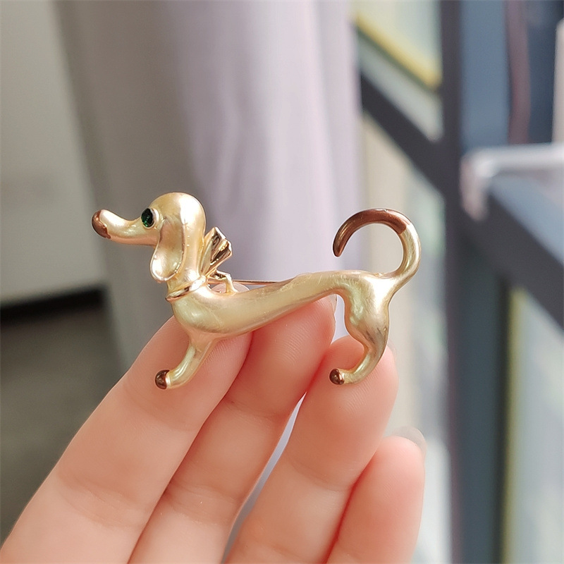 Ig Style Cute Dog Alloy Enamel Plating Inlay Zircon Unisex Brooches display picture 7