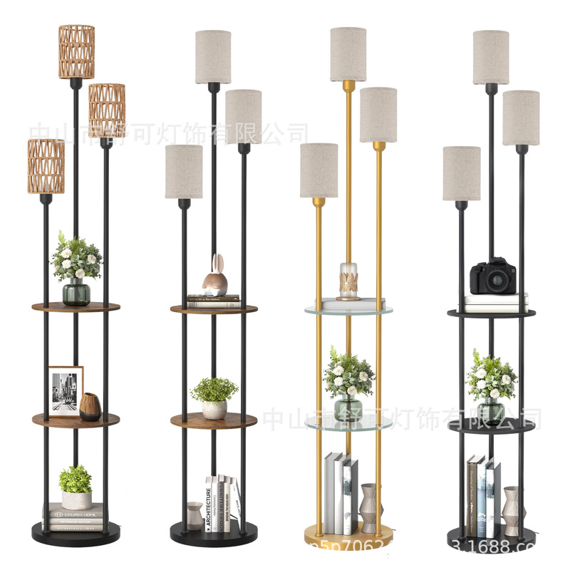 Modern Minimalist Three-Layer Tray Floor Lamp for Living Room, Sofa Side Storage, Standing Lamp for Living Room, Bedroom, Bedside, Multifunctional