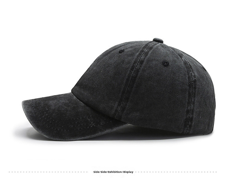 Chapéu Feminino Primavera e Verão Estilo Coreano Antigo Retro Canto Curvo Língua de Pato Chapéu Placa de Luz Cor Sólida Boné de Beisebol Casal Lavagem a Água Ca_voghion.com