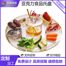 跨境热销亚克力带蜂蜜罐食物盘犹太人逾越餐盘圆形食品托盘