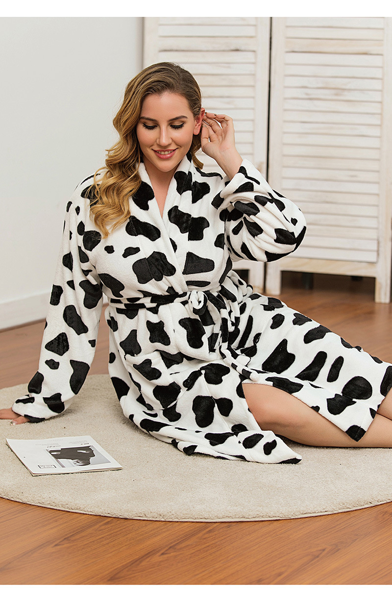 GraceChic GraceChic Cross-Border Hot-Selling Autumn And Winter New Thickened Plus Size Flannel Women's Casual Sweet Nightgown Loungewear_voghion.com