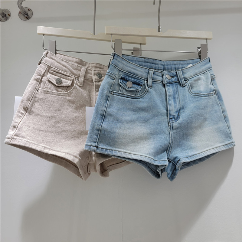 Pantalones Cortos Denim Elásticos de Mezclilla Elástico para Verano