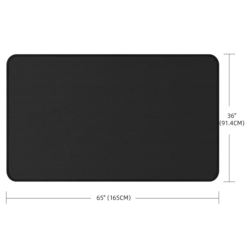 Tapete ignífugo redondo negro de 36 pulgadas para parrilla, tapete para brasero con revestimiento de silicona líquida, venta al por mayor del fabricante.