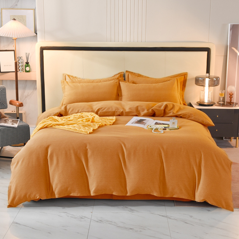 純綿厚手で毛を磨いた純色の豪華なシーツは4点セットの秋冬布団カバーの寝具は3点セットです。