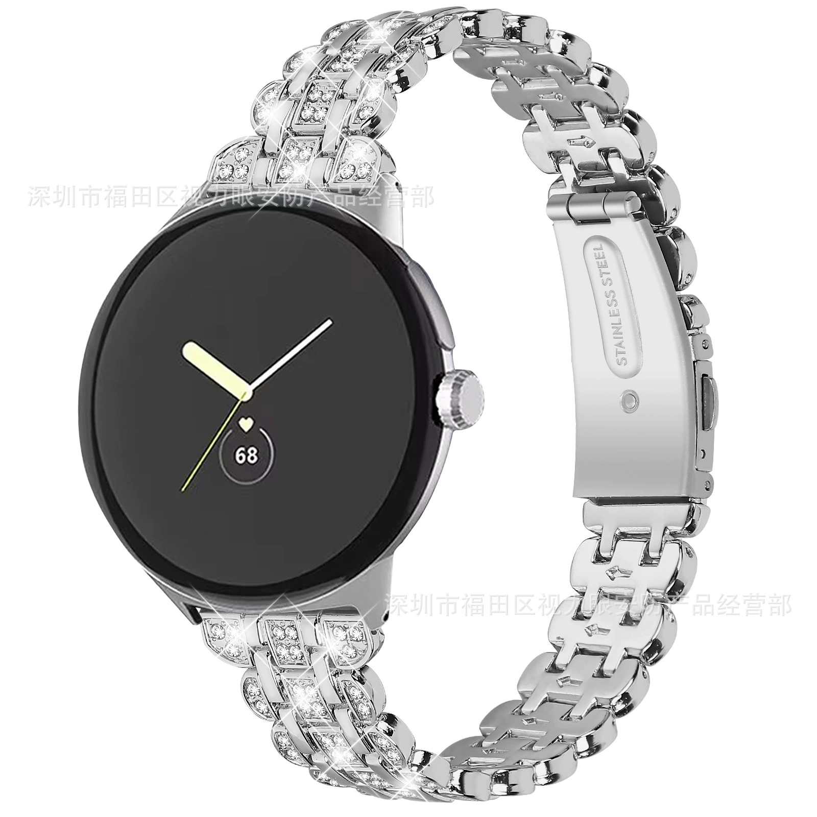 Подходит для Google Pixel Watch 1/2, циферблат «цветок», бриллиантовый стиль, металлический сменный ремешок