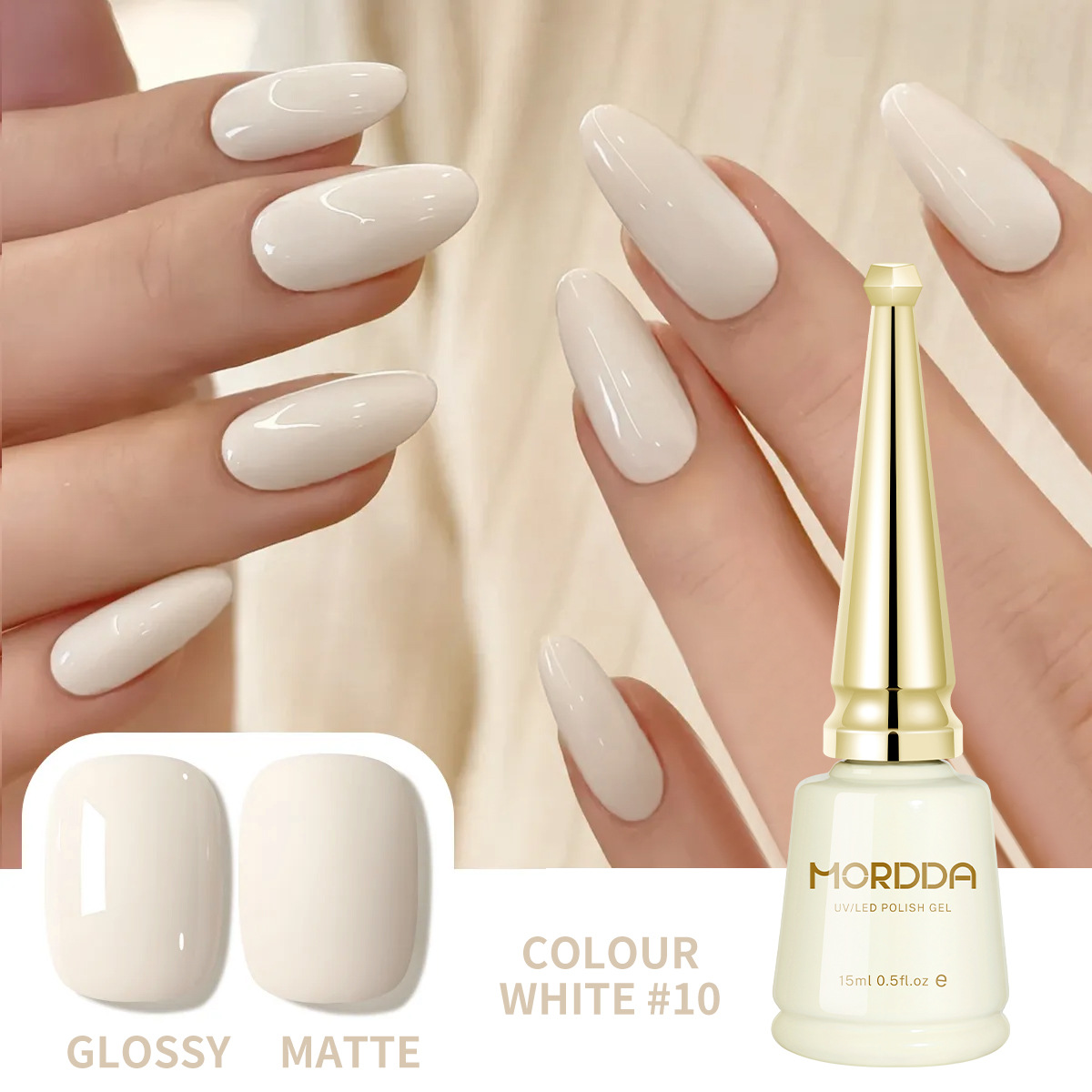 Esmalte de Uñas Gel Blanco Yogur de Secado Rápido para Manicura