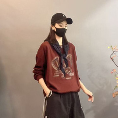 新款韩版时尚宽松显瘦圆领长袖字母印花卫衣
