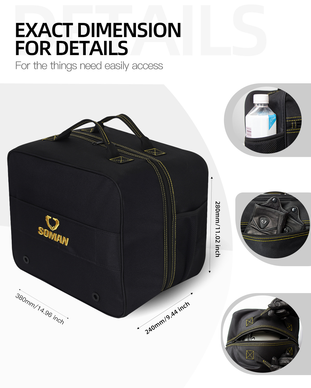 Cross-Border Motorcycle Helmet Protective Bag 900D Oxford Cloth Rear Seat Bag Large Capacity Rear Trunk Bag Waterproof