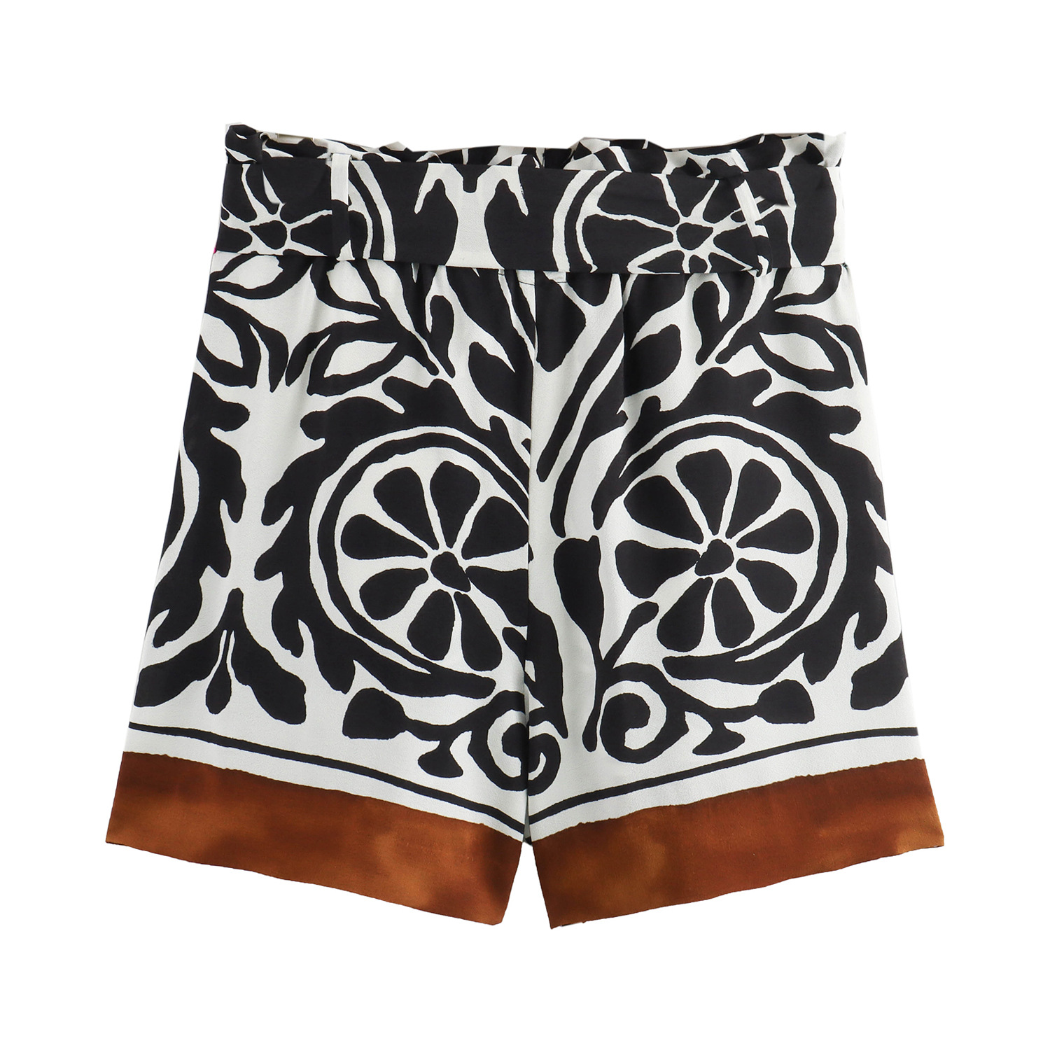 Ženski komplet kratkih hlač s potiskom in papirnato vrečko za poletje 2024_voghion.com