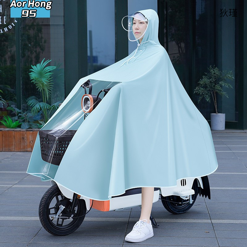 雨衣电动车女款单人电瓶车自行车2022新款长款全身防暴雨雨洓