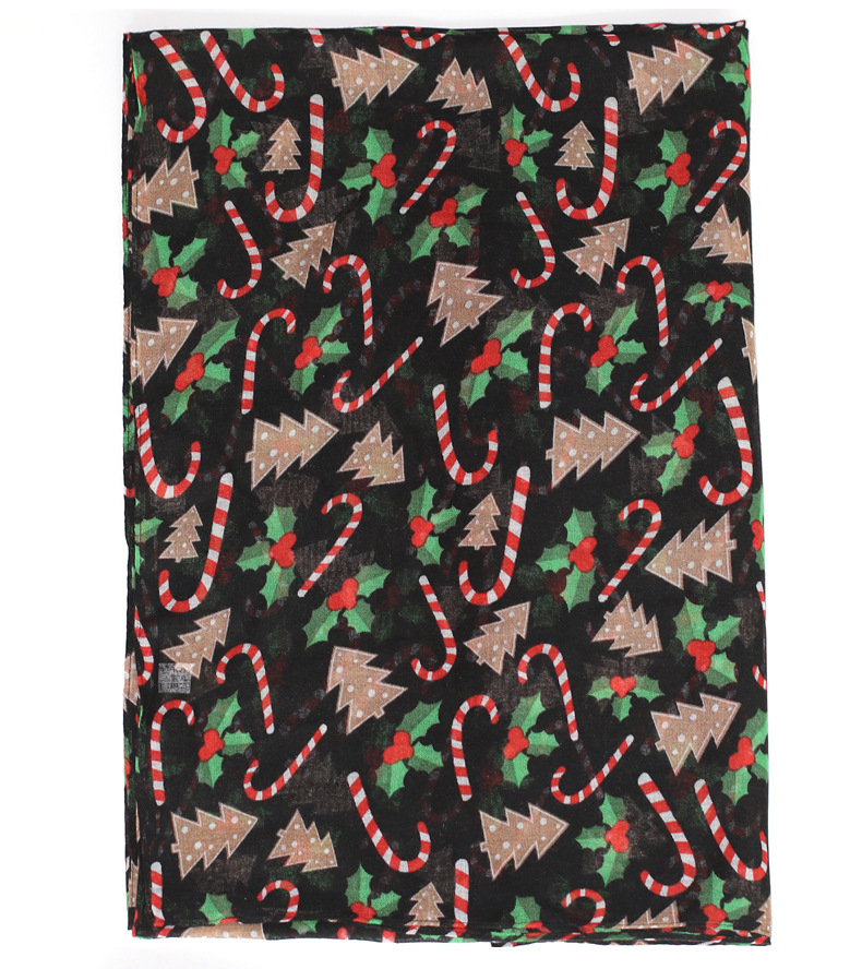 Christmas style cartoon printed silk scarf female four seasons good scarf large size scarf large shawl tide_voghion.com