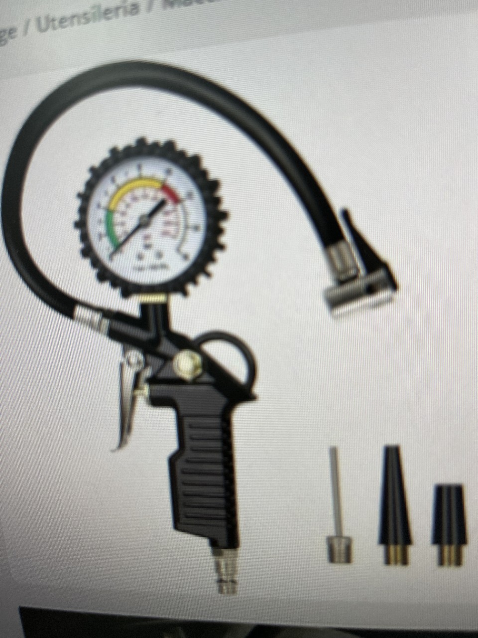 High-Precision Tire Pressure Gauge with Pressure Meter, Air Gun, Inflator Nozzle, Inflator Head, Car Tire Pressure Monitor