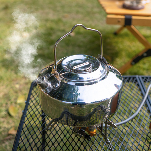 Outdoor stainless steel kettle camping mountaineering fishing portable tea kettle camping kettle self-driving picnic coffee pot