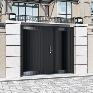 Aluminum alloy villa courtyard gate entrance door rural self-built house gate double-open rural small yard grid gate
