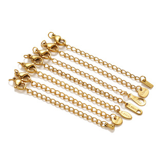 Extended chain wholesale 18K stainless steel lettering 5cm tail chain lobster buckle set DIY necklace bracelet jewelry accessories