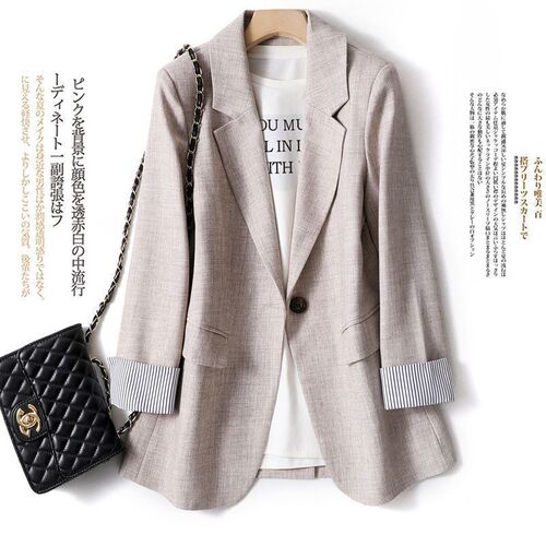 300-pound plus-size women's clothing - size fits well】Women's blazer coat 2024 spring and autumn new Korean style slim fit