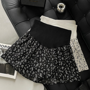Pregnant Women's Skirt Belly-supporting A- line Skirt High Waist Fashion Cute Pregnant Women's All-match Short Skirt Summer Maternity Dress