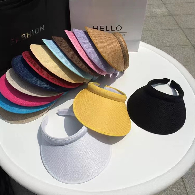 Cotton Material Women's Simple Style Solid Color Wide Eaves Sun Hat