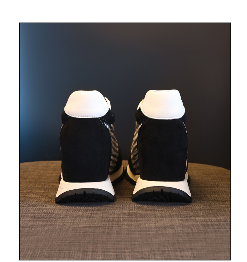 Giày sneaker nữ đế dày tăng chiều cao, phong cách thể thao giải trí — màu đen chi tiết 20
